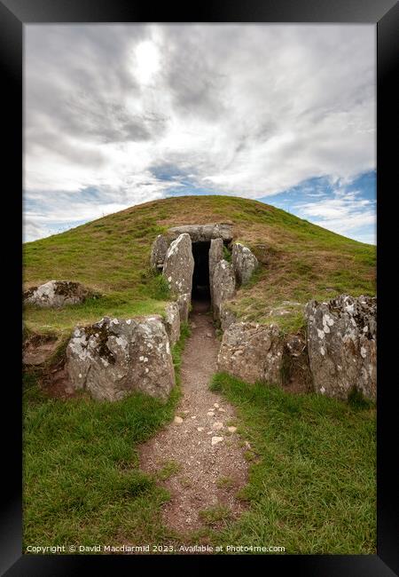 Neolithic burial chamber Framed Print by David Macdiarmid
