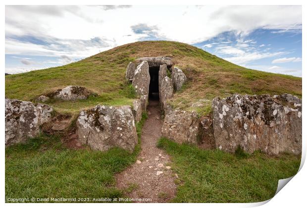 Neolithic burial chamber Print by David Macdiarmid