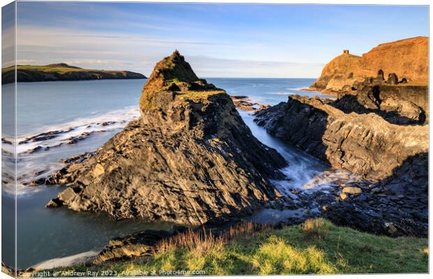 Blue Lagoon sea stack Canvas Print by Andrew Ray