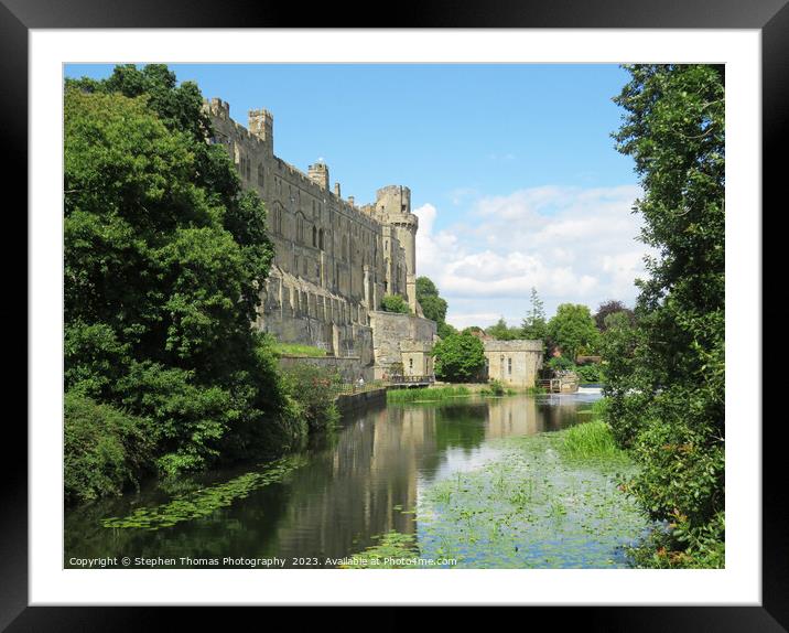 Historic Warwick Castle and Weir Framed Mounted Print by Stephen Thomas Photography 