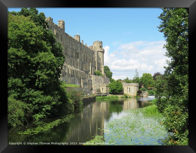 Historic Warwick Castle and Weir Framed Print by Stephen Thomas Photography 