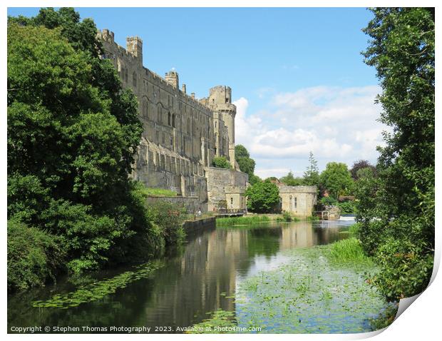 Historic Warwick Castle and Weir Print by Stephen Thomas Photography 