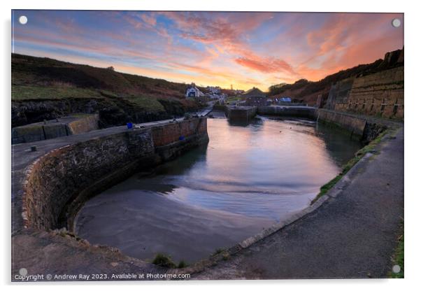 Porthgain Harbour at sunrise Acrylic by Andrew Ray