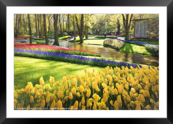 Radiant Tulip Paradise - CR2305-9209-OIL Framed Mounted Print by Jordi Carrio