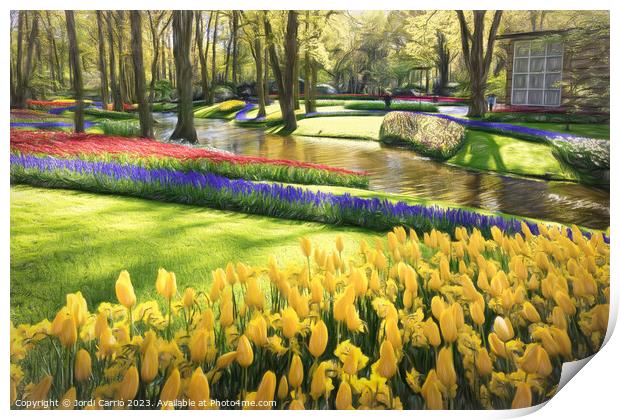 Radiant Tulip Paradise - CR2305-9209-OIL Print by Jordi Carrio