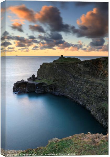 Sunset at Abereiddy Canvas Print by Andrew Ray