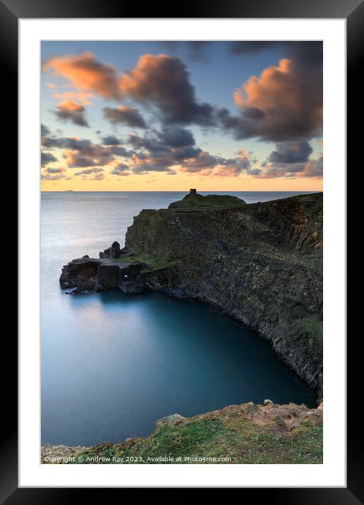 Sunset at Abereiddy Framed Mounted Print by Andrew Ray