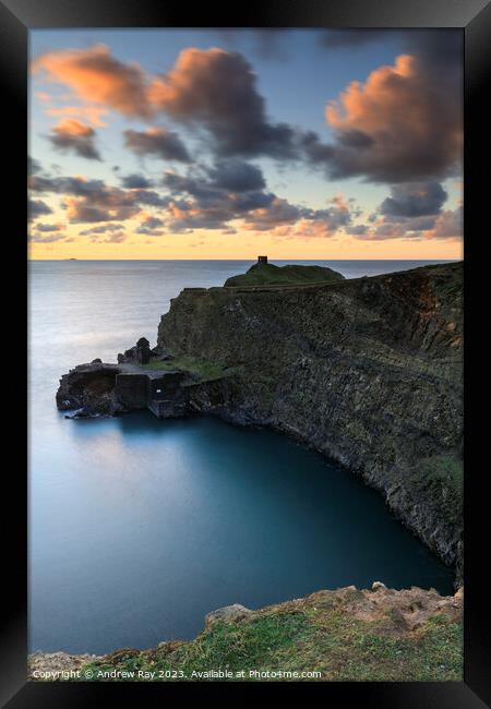 Sunset at Abereiddy Framed Print by Andrew Ray