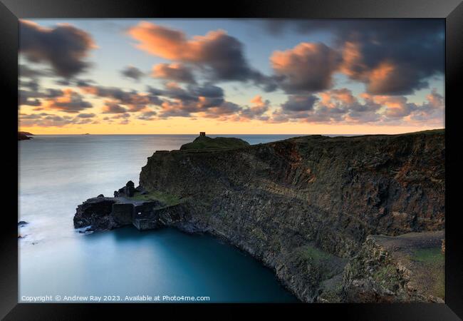 Abereiddy sunset  Framed Print by Andrew Ray