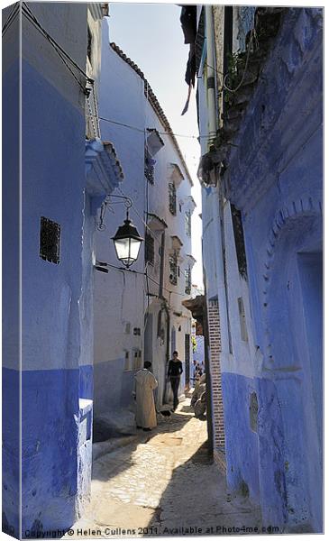 CHEFCHAOUEN ALLEY Canvas Print by Helen Cullens