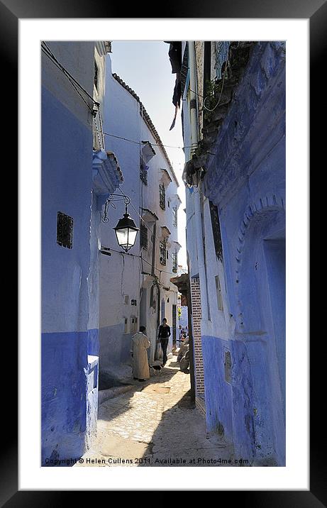 CHEFCHAOUEN ALLEY Framed Mounted Print by Helen Cullens