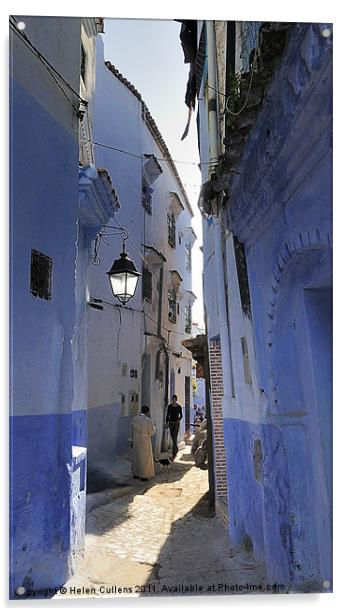 CHEFCHAOUEN ALLEY Acrylic by Helen Cullens