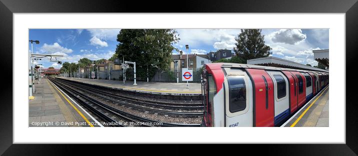 London Tube Station And Train Panorama  Framed Mounted Print by David Pyatt