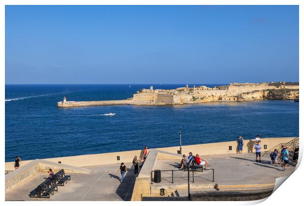 Valletta Seaside Terrace And Fort Ricasoli In Malta Print by Artur Bogacki