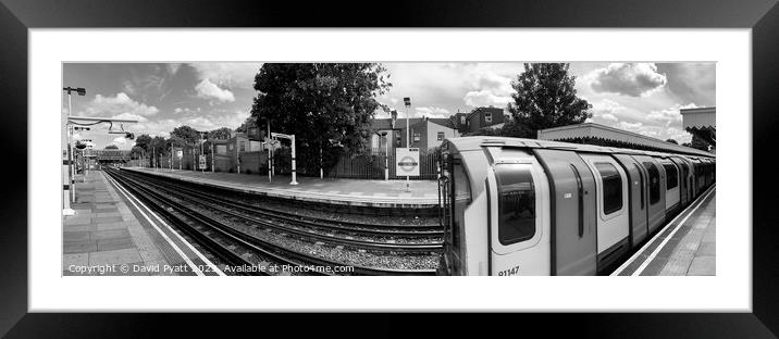 London Tube Station And Train Pano Framed Mounted Print by David Pyatt