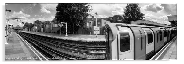 London Tube Station And Train Pano Acrylic by David Pyatt