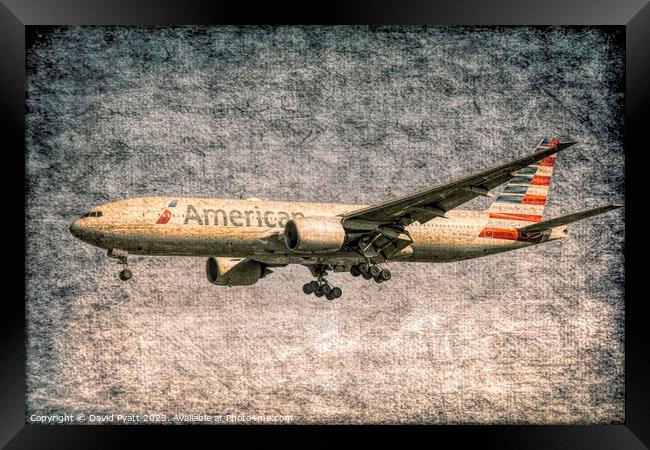 American Airlines Boeing 777 Vintage Framed Print by David Pyatt