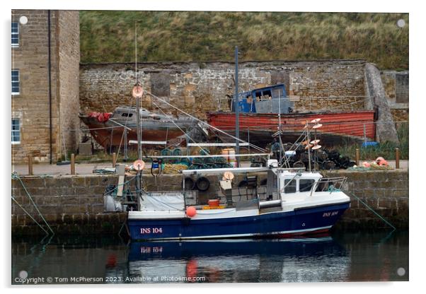 Ancient Meets Modern at Burghead Harbour Acrylic by Tom McPherson