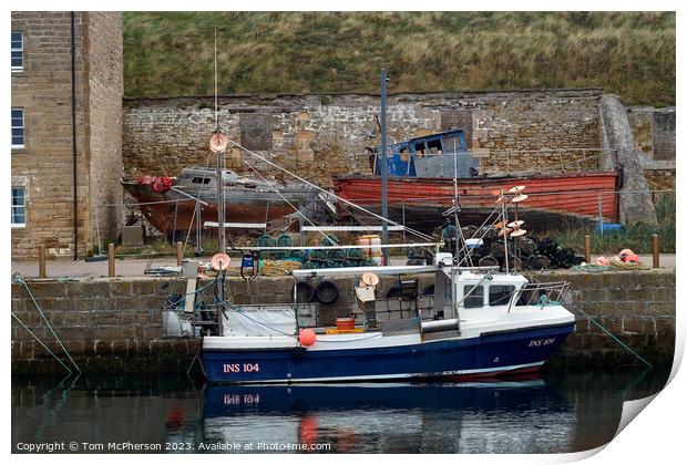 Ancient Meets Modern at Burghead Harbour Print by Tom McPherson