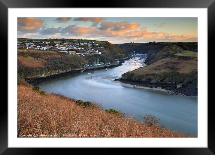 Solva Harbour at sunrise  Framed Mounted Print by Andrew Ray