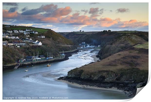 Solva at sunrise Print by Andrew Ray