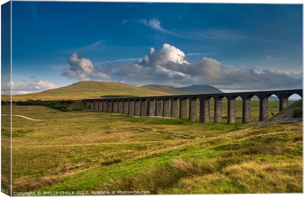 The awesome Ribblehead viaduct 914  Canvas Print by PHILIP CHALK