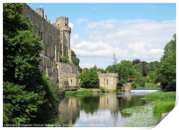 Warwick Castle Enchanted Waterfront Fortress Print by Stephen Thomas Photography 