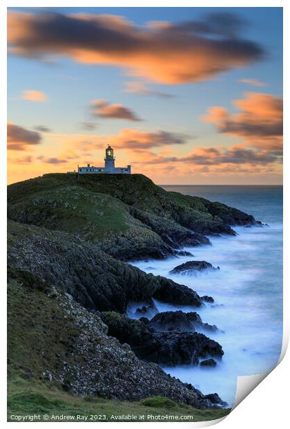 Strumbles Lighthouse at sunset  Print by Andrew Ray
