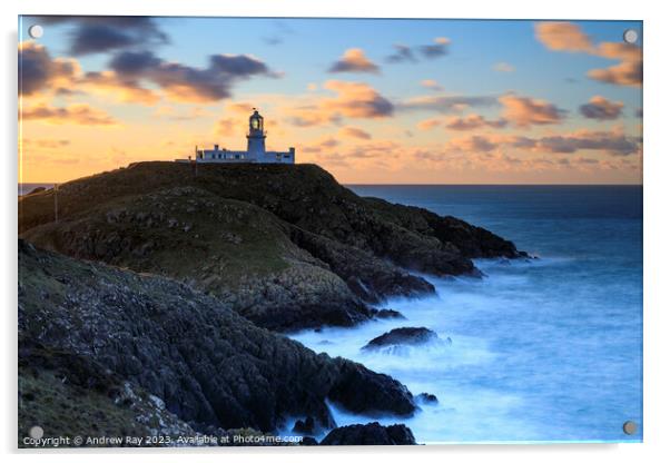Strumble Head Lighthouse at sunset Acrylic by Andrew Ray