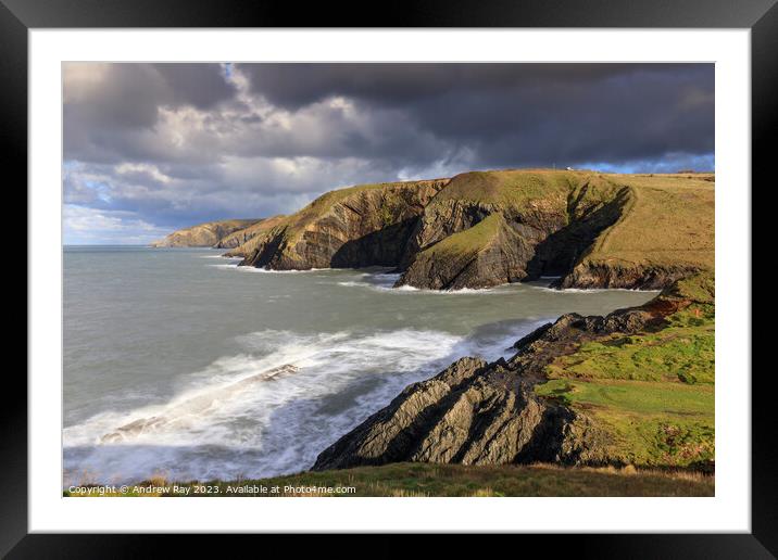 Ceibwr Bay Framed Mounted Print by Andrew Ray