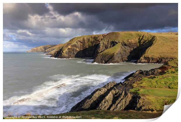 Ceibwr Bay Print by Andrew Ray