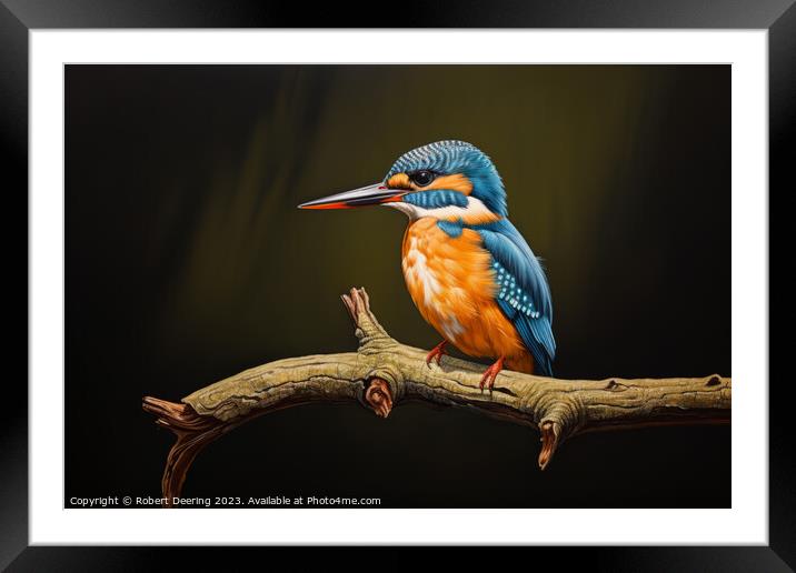 Exquisite Kingfisher Display Framed Mounted Print by Robert Deering