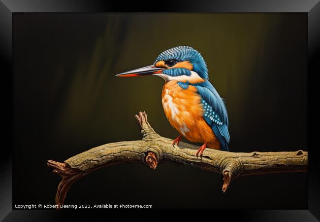 Exquisite Kingfisher Display Framed Print by Robert Deering