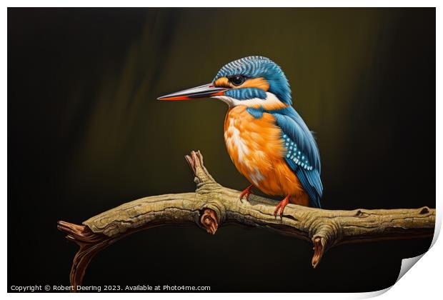 Exquisite Kingfisher Display Print by Robert Deering