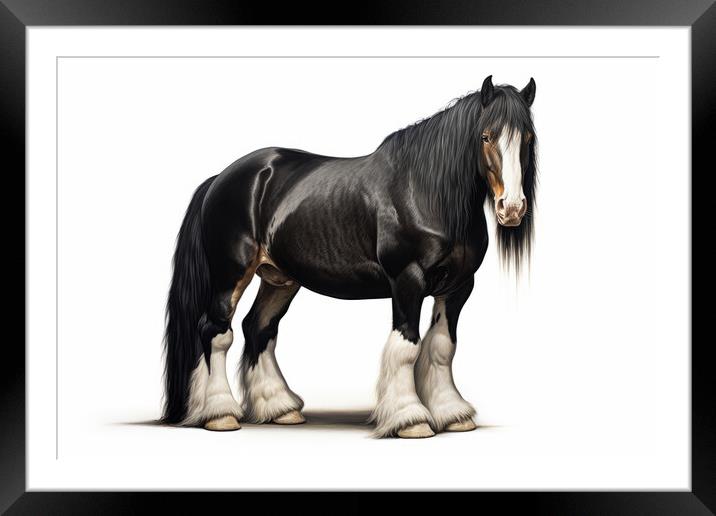 Powerful Shire Horse Grace Framed Mounted Print by Robert Deering