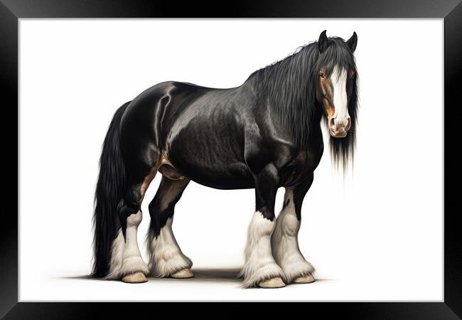 Powerful Shire Horse Grace Framed Print by Robert Deering