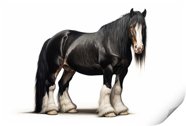 Powerful Shire Horse Grace Print by Robert Deering