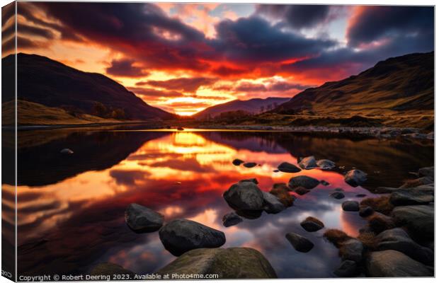 Lake District Sunset Colors Canvas Print by Robert Deering