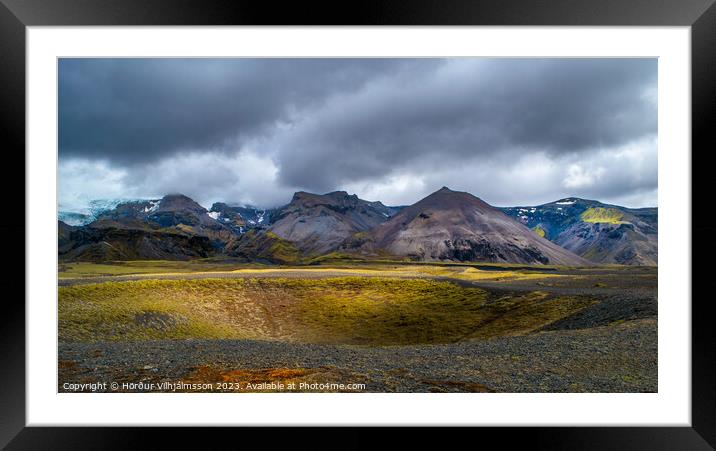 Glacial Echoes: A Snapshot of Iceland's Halda Framed Mounted Print by Hörður Vilhjálmsson
