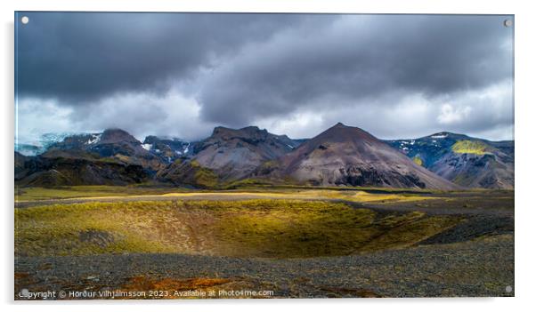 Glacial Echoes: A Snapshot of Iceland's Halda Acrylic by Hörður Vilhjálmsson