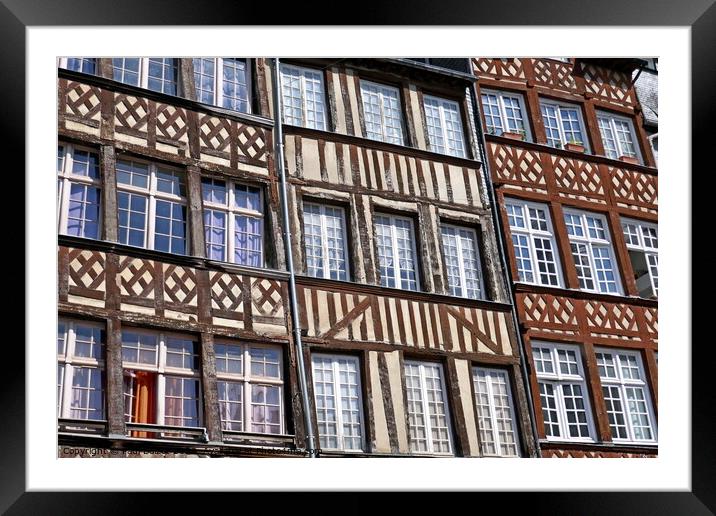 Medieval house fronts, Rennes  Framed Mounted Print by Paul Boizot