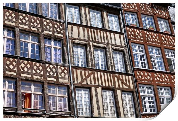 Medieval house fronts, Rennes  Print by Paul Boizot