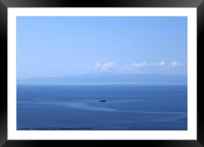Hazy blue sea view, Skopelos Framed Mounted Print by Paul Boizot