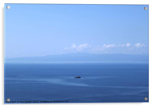 Hazy blue sea view, Skopelos Acrylic by Paul Boizot