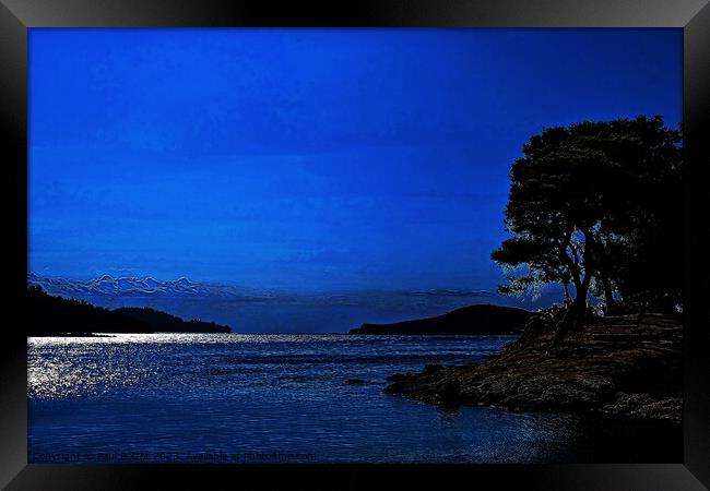 Greek Islands, dark edit Framed Print by Paul Boizot