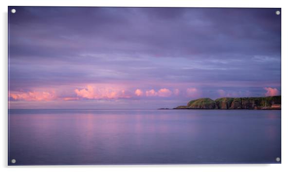 Looking back from the Sunrise over Stonehaven Bay Acrylic by DAVID FRANCIS