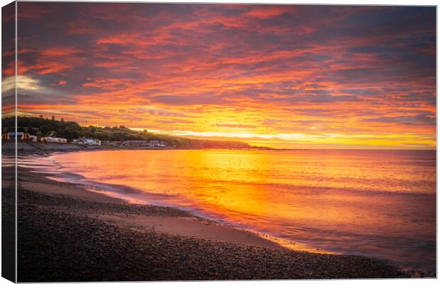 Colourful Sunrise over Stonehaven Bay in Scotland Canvas Print by DAVID FRANCIS
