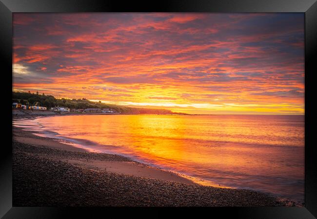 Colourful Sunrise over Stonehaven Bay in Scotland Framed Print by DAVID FRANCIS
