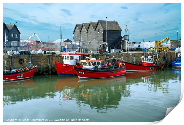 Whitstable Harbour  Print by Alison Chambers