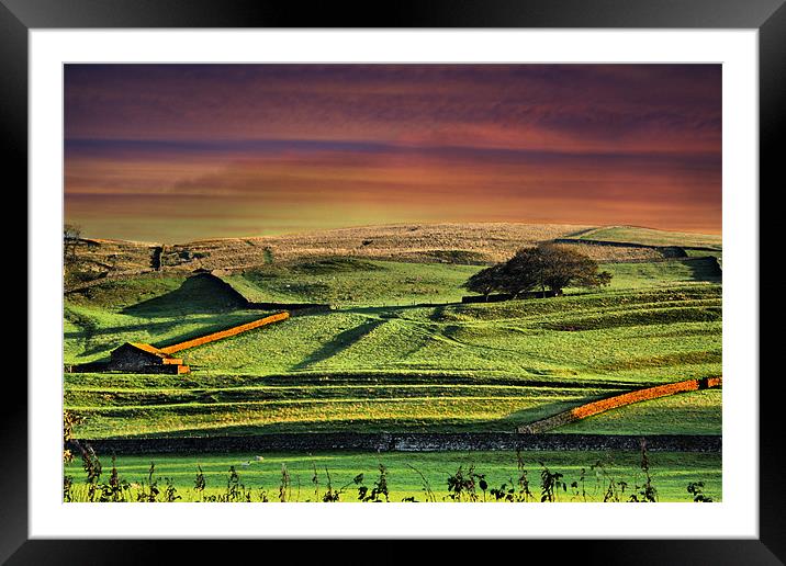 Fiery Sunset In The Dales Framed Mounted Print by Sandi-Cockayne ADPS